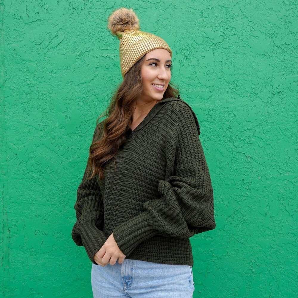 NWT - Elan Sierra Sweater in Olive Green